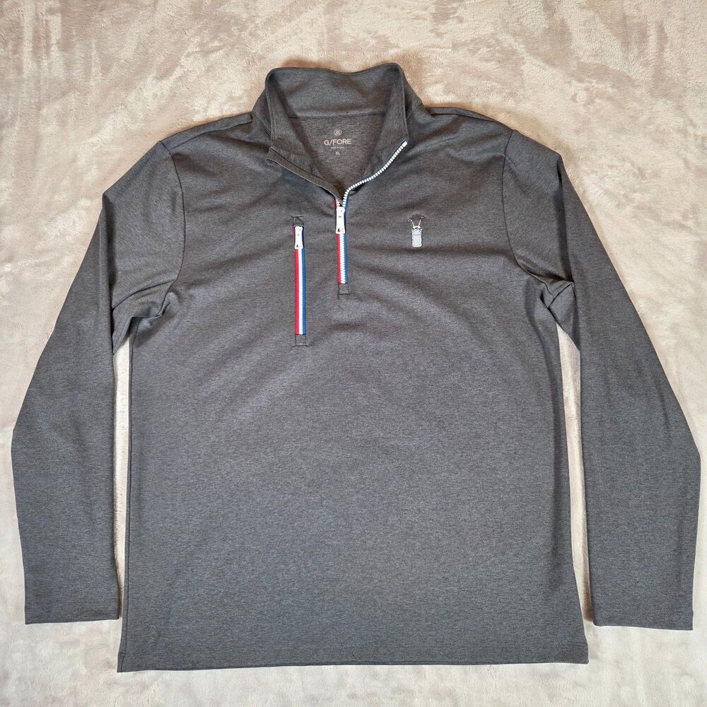 G/FORE Daytona Tech Interlock 1/4 Zip Pullover Men’s XL Gray Golf Performance